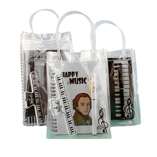 音符笔记本手提套装学生钢琴音乐家卡通谱夹子中性笔文具礼包奖品
