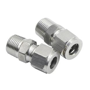 304/316不锈钢双卡套直通终端接头 气源仪表管铜管ZG PT 英制螺纹