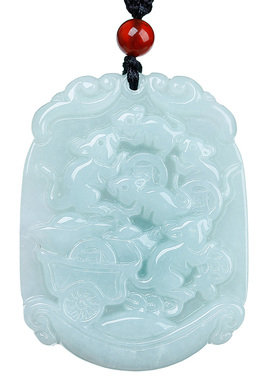 五鼠运元宝铜钱五鼠玉佩挂件吊坠