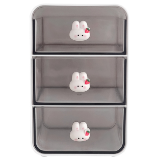 可爱桌面透明抽屉式收纳盒学生书桌文具整理盒子办公室杂物收纳盒