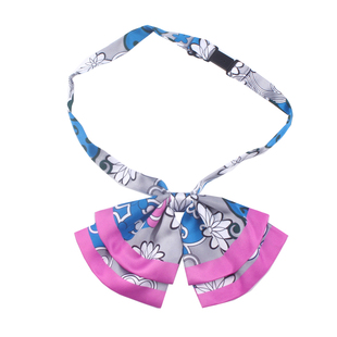 新款农行领花免打粉色蓝色头花领结女士丝巾蓝胸花刀巾