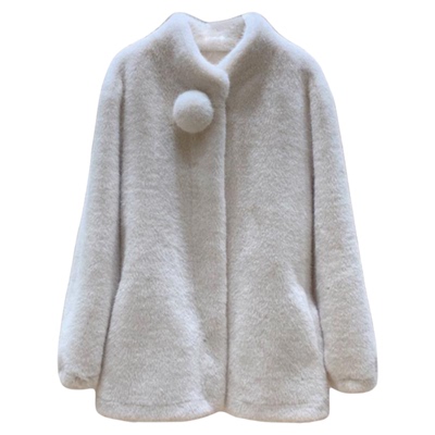 立领水貂绒环保皮草女冬毛毛外套