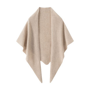 轻若无物~秋冬新款山羊绒针织三角巾披肩女极简保暖气质围巾