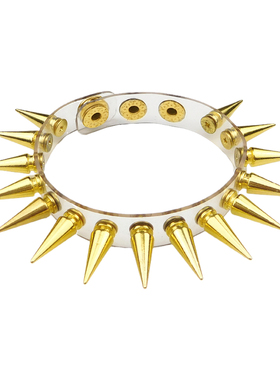 银色单列细长尖刺软塑料朋克手链