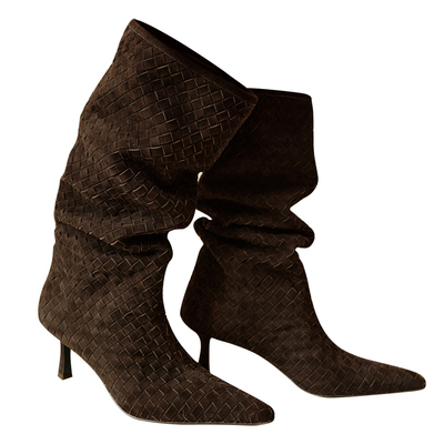 Le'Murmure羊皮编织高靴