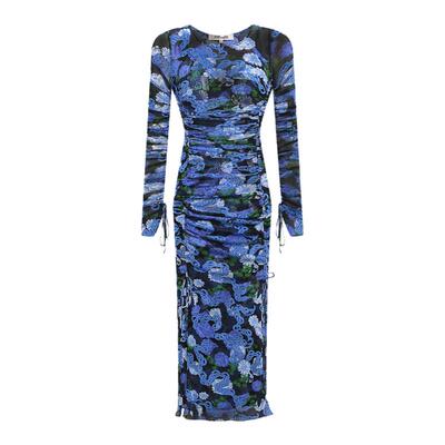 DVF蓝白龙舞锁链连衣裙