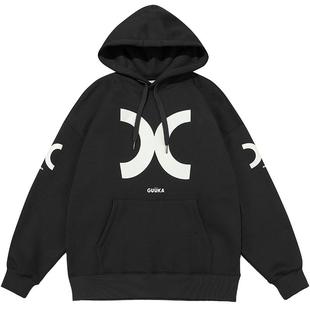 GUUKA潮牌重磅卫衣男加绒秋季 多巴胺外套紫色情侣装连帽衫女宽松