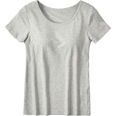 t恤半袖免文胸罩杯一体家居服