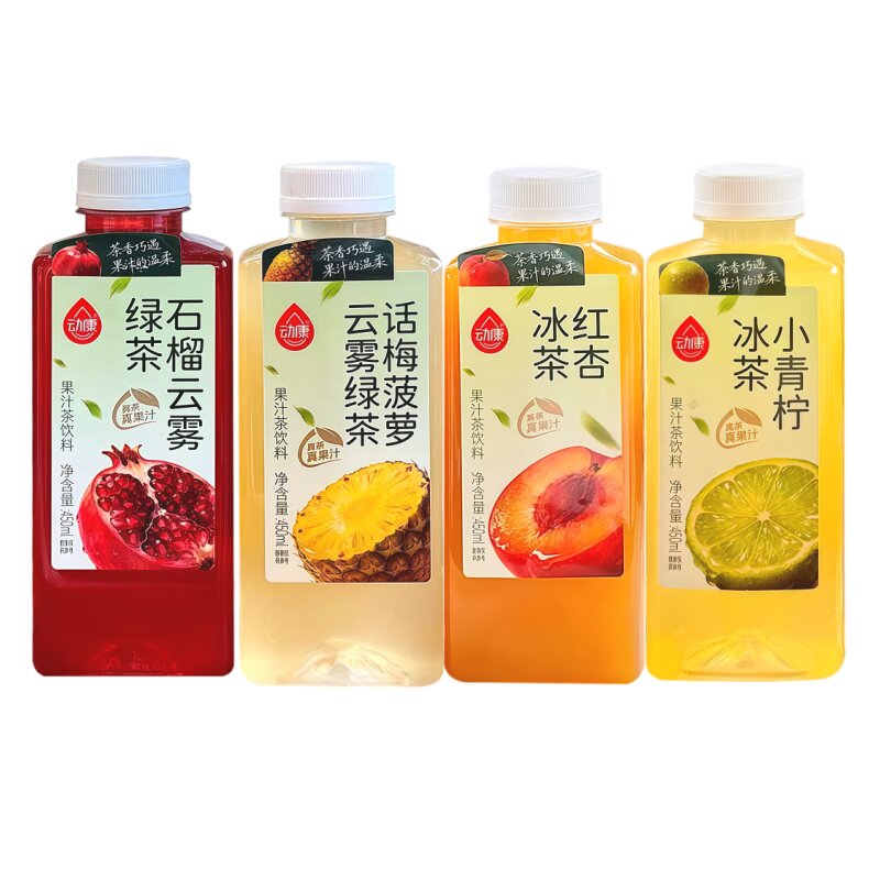 动康果汁茶饮料石榴云雾绿茶红杏小青柠冰茶450ml饮料饮品组合装实拍图 商品