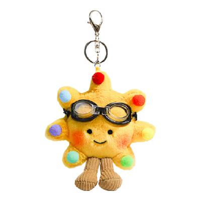 毛绒彩虹太阳花书包包挂件超可爱