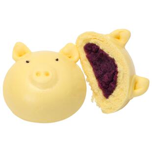 信华食品猪猪紫薯包75gx6个粗粮杂粮营养早餐卡通儿童速食面点