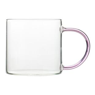 平底带把手热饮杯高硼硅玻璃家用可微波加热牛奶杯下午茶杯子小号