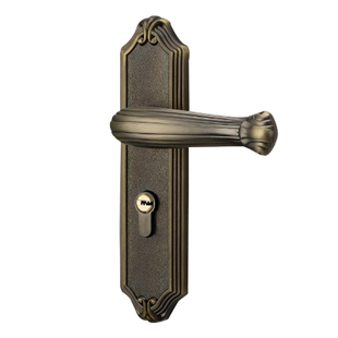 雅高欧式青古铜门 黄古铜室内木门卧室房间静音重弹簧把手执手锁