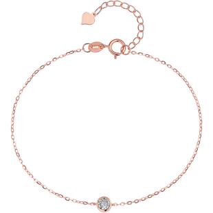 潮宏基至简红18K金钻石手链手饰玫瑰金彩金高级感妇女节礼物