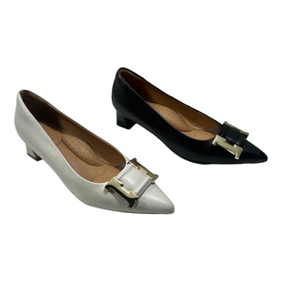 秋冬正品natursun娜冉撤柜女鞋粗跟尖头浅口通勤时尚女单鞋