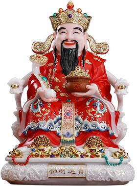 汉白玉财神爷神像家用供奉招财