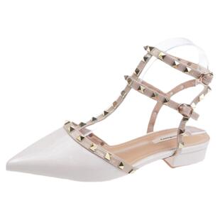 包头铆钉凉鞋女2025年新款夏季高跟鞋百搭时装尖头平底鞋鞋子舒适