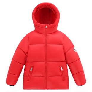 红色拜年服英氏鹅绒服儿童羽绒服女童2025冬季男童保暖新年过年服