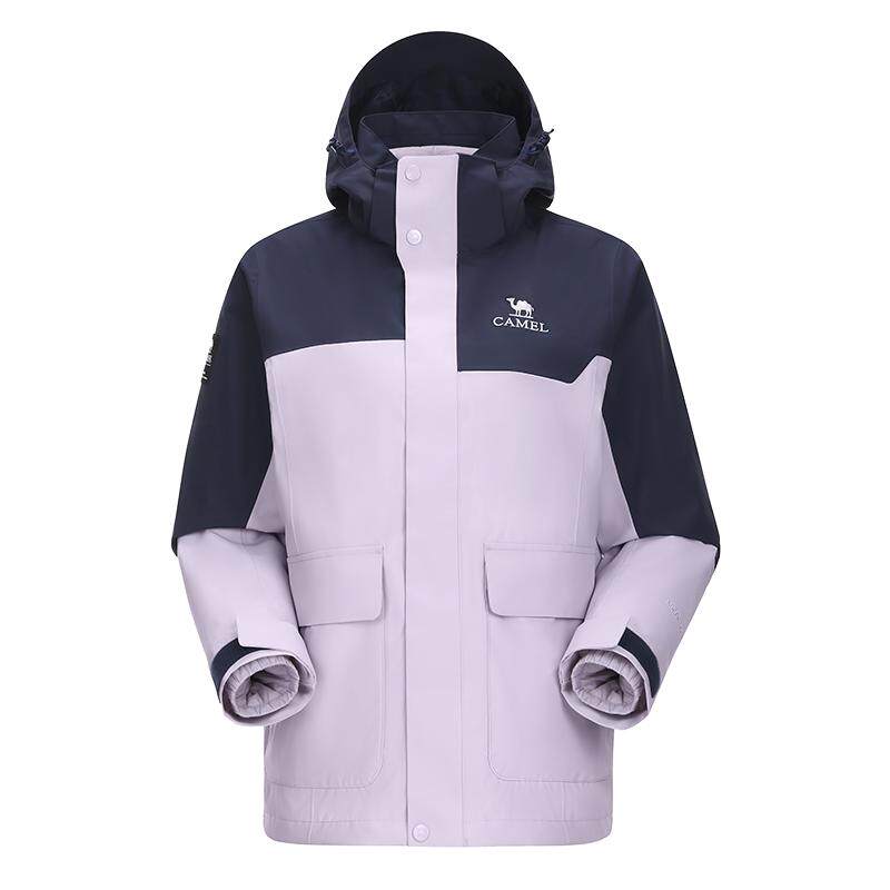 鹅绒内胆|骆驼火山壳PRO鹅绒冲锋衣男三合一羽绒服女户外防水外套