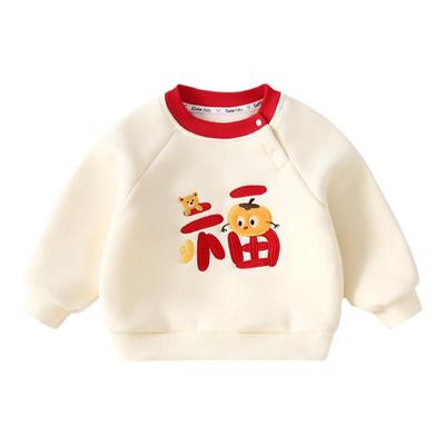婴儿加绒卫衣秋冬女童打底