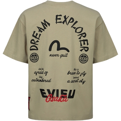 Evisu男士武士海鸥标语宽松T恤