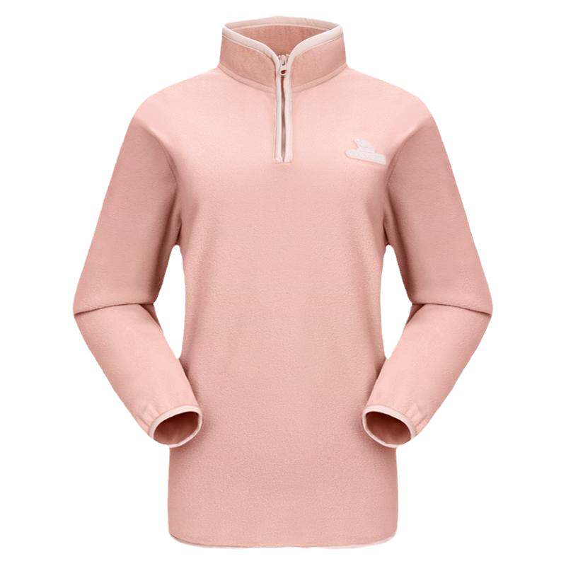 骆驼瑜伽服女时尚套头衫加厚运动服上衣秋冬抓绒衣服长袖保暖外套
