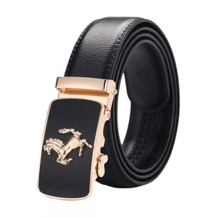 2026热销马年自动扣皮带男本年好结婚送礼真皮腰带中青年商务裤带