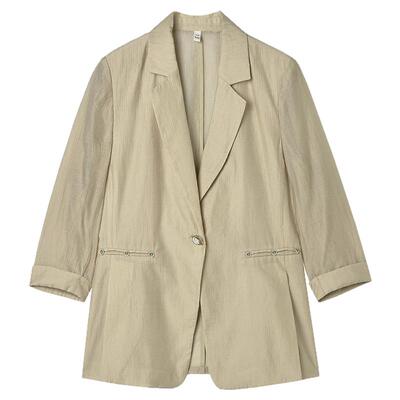 通勤九分袖上衣一粒扣外套