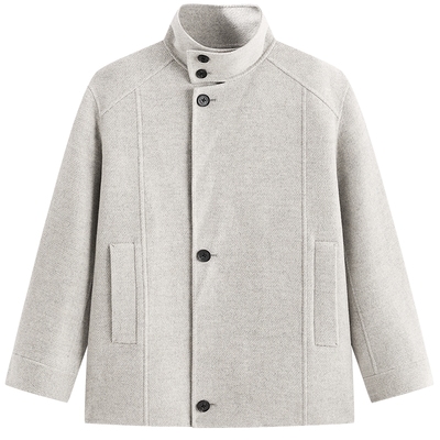 【商场同款】太平鸟男装休闲毛呢大衣骆驼绒男士大衣潮B1AAF4204@