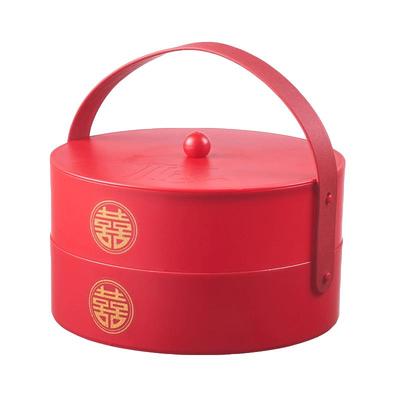 塑料中式风福气红结婚喜糖盒