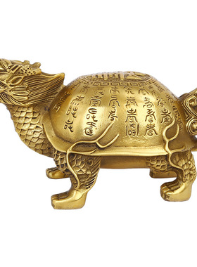 黄铜万寿龟龙头龟桌面摆件