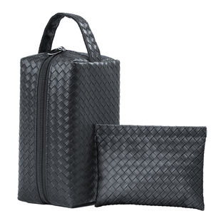 郭小妞旅行编织化妆包女2025新款高端便携式外出大容量立体不塌