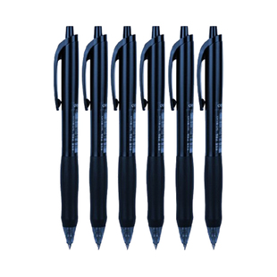 得力臻顺滑s60蓝色按动中性笔0.5mm子弹头商务办公按动式签字笔蓝黑笔医护专用学生刷题笔速干书写处方圆珠笔