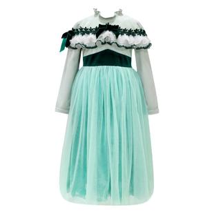 丢手绢女童连衣裙法式长袖在逃公主宫廷春秋女孩纱裙洋气生日礼服