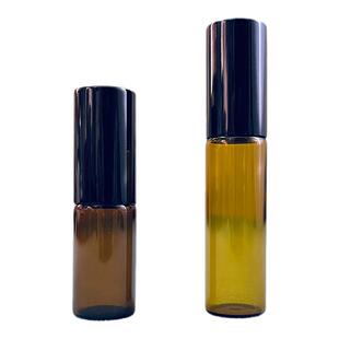 高级滚珠精油分装瓶茶色玻璃香水瓶棕色便携钢珠铝盖走珠空瓶 5ml