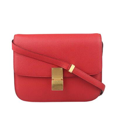 中古85新CELINE(赛琳)CLASSIC BOX山羊皮中号斜挎二手奢侈品包包