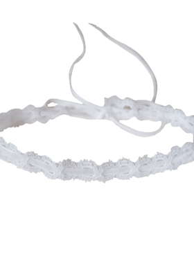 白色绑带蕾丝蝴蝶结项链