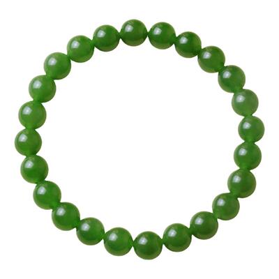 天然和田玉碧玉手串无黑点带证书