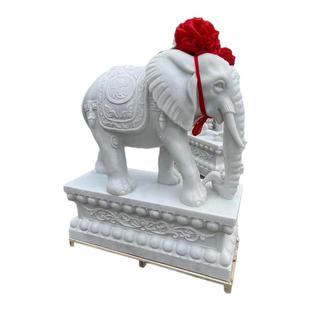 石雕大象一对天然青石汉白玉晚霞红吉祥石像一对院别墅门口摆件