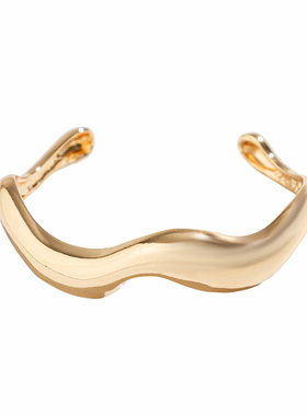 欧美时尚个性光面波浪男士手镯