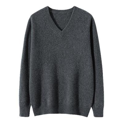 100%山羊绒衫男V领毛衣加厚秋冬