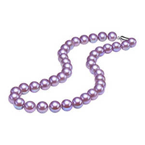 天然淡水珍珠项链紫色正圆强光爱迪生颈链经典气质百搭轻奢全珠链