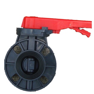 UPVC蝶阀环保水处理手动把柄大流量DN50/65/80对夹式塑料手柄碟阀