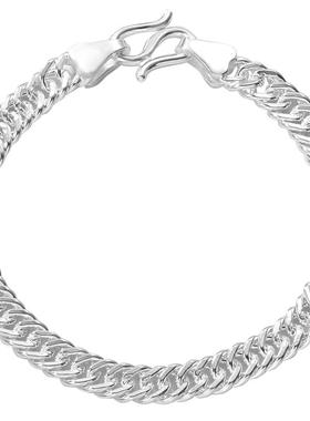 银手链999纯银男生足银潮酷粗款