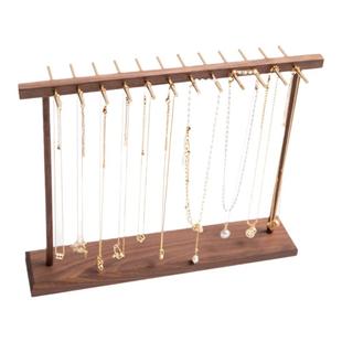 项链展示架饰品陈列道具店铺创意胡桃木高档简约挂手链首饰收纳架