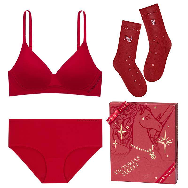 维密耀你红文胸内裤袜子新年礼盒