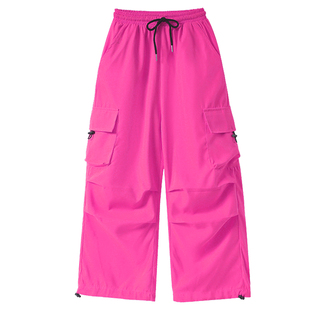 儿童街舞潮服少儿嘻哈粉色工装裤秋女童爵士舞服男童架子鼓演出服