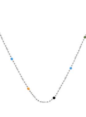 多巴胺配色！极简纯银彩色锁骨链