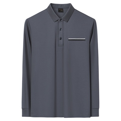 翻领商务休闲POLO衫春装长袖T恤