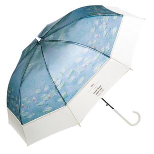 wpc雨伞长柄女生高颜值梵高复古油画透明三折便携小巧折叠伞大号